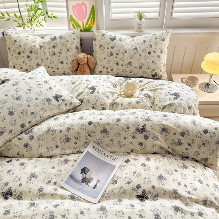 91家纺网 家纺一手货源 找家纺 黛妮雅 2026新款AB版全棉印花单被套床单枕套 送买家秀 蝶舞寻香