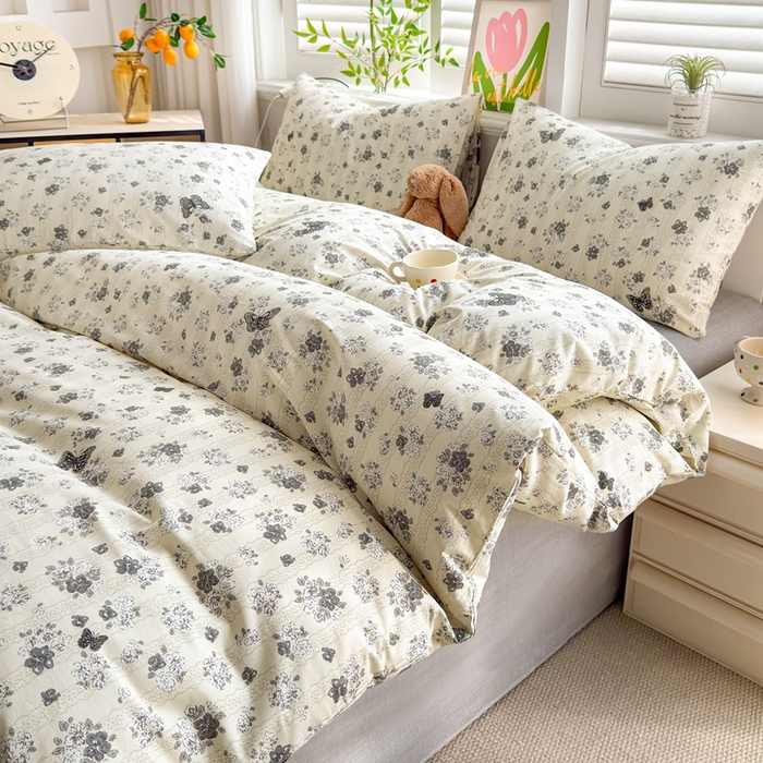 91家纺网 家纺一手货源 找家纺 黛妮雅 2026新款AB版全棉印花单被套床单枕套 送买家秀 蝶舞寻香