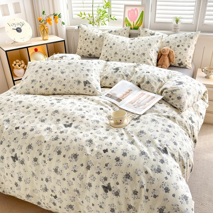 91家纺网 家纺一手货源 找家纺 黛妮雅 2026新款AB版全棉印花单被套床单枕套 送买家秀 蝶舞寻香