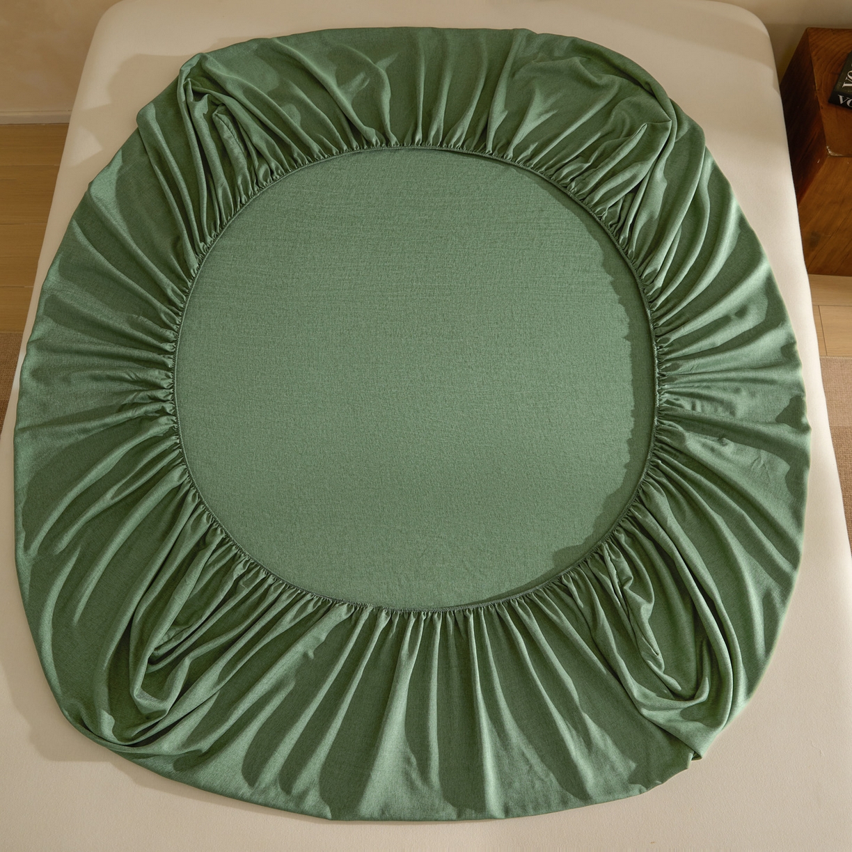 91家纺网 家纺一手货源 找家纺 衿成家纺 2026春夏新款竹纤维床笠凉感纹理感单床笠 床笠单件 竹纤维-绿色