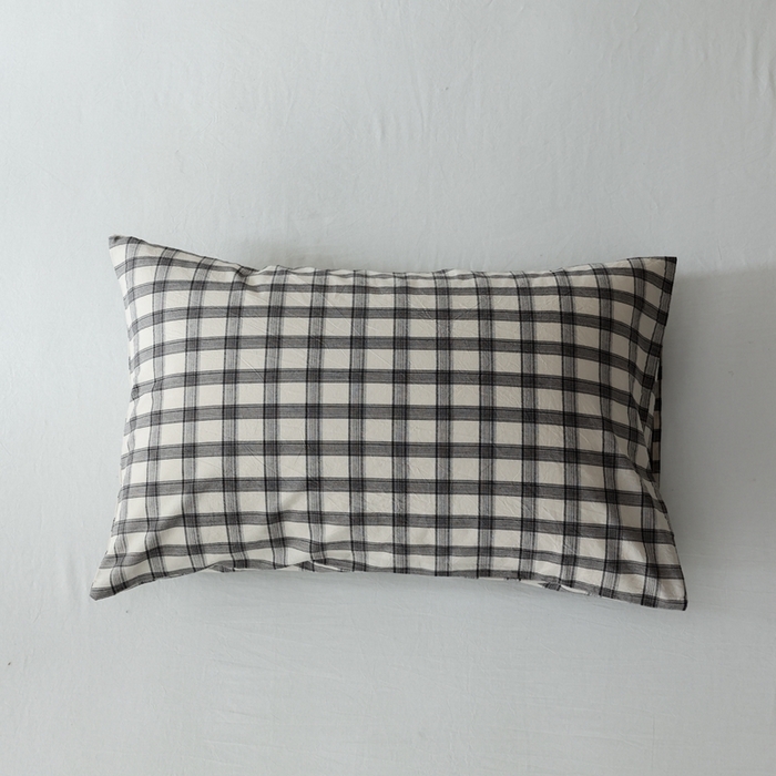 91家纺网 家纺一手货源 找家纺 （总）棉眠 2026新款调色盘水洗棉混搭单品系列-格子单枕套