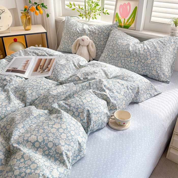 91家纺网 家纺一手货源 找家纺 黛妮雅 2026新款AB版全棉印花单被套床单枕套 送买家秀 青青花蔓