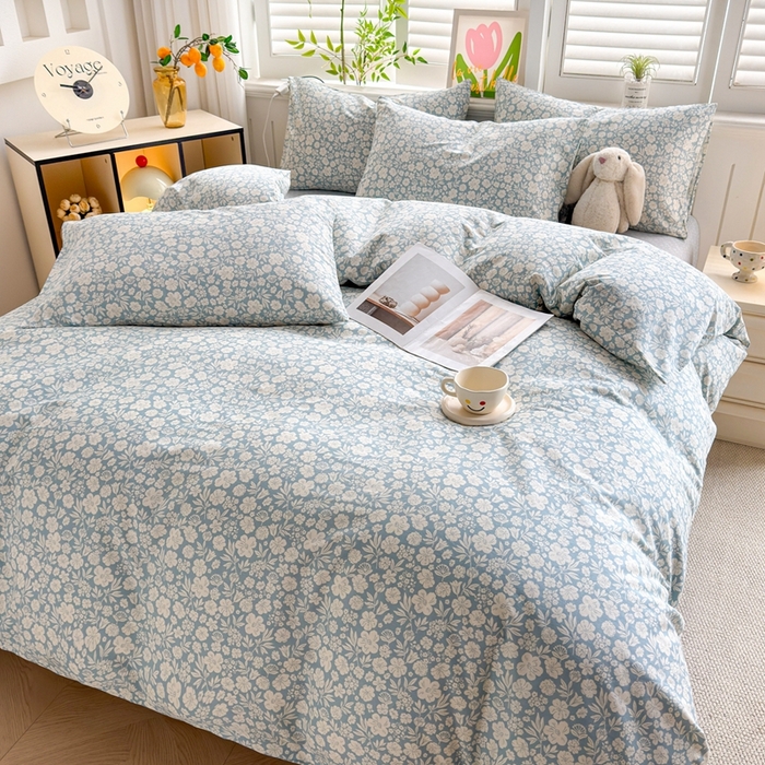 91家纺网 家纺一手货源 找家纺 黛妮雅 2026新款AB版全棉印花单被套床单枕套 送买家秀 青青花蔓