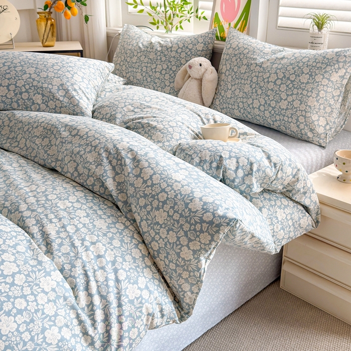 91家纺网 家纺一手货源 找家纺 黛妮雅 2026新款AB版全棉印花单被套床单枕套 送买家秀 青青花蔓