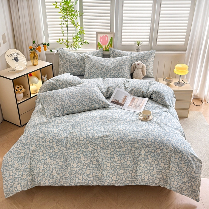 91家纺网 家纺一手货源 找家纺 黛妮雅 2026新款AB版全棉印花单被套床单枕套 送买家秀 青青花蔓