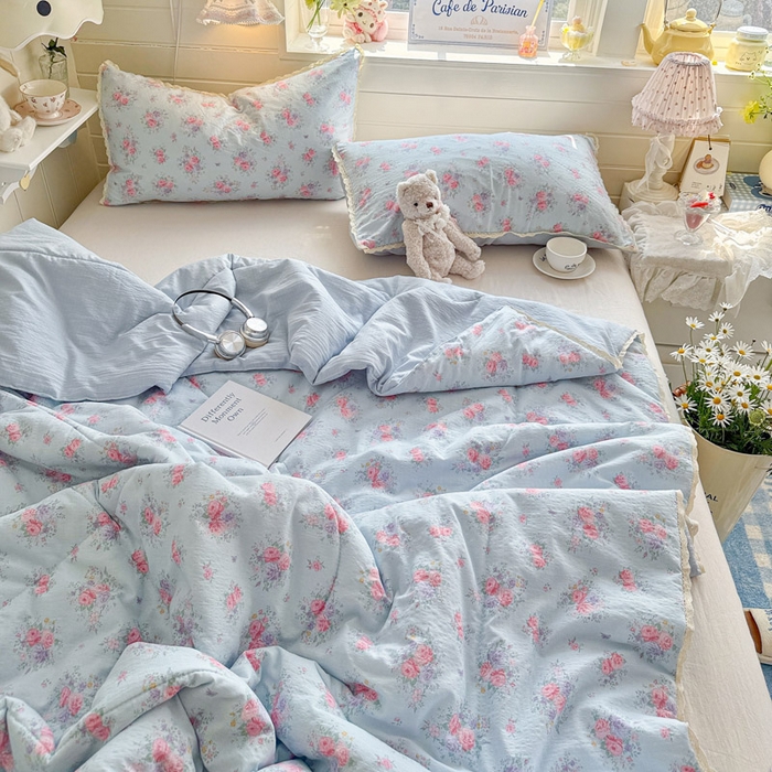 91家纺网 家纺一手货源 找家纺 优承佳生活馆 2026新款云感双层纱抗菌夏被夏凉被空调被 满山野