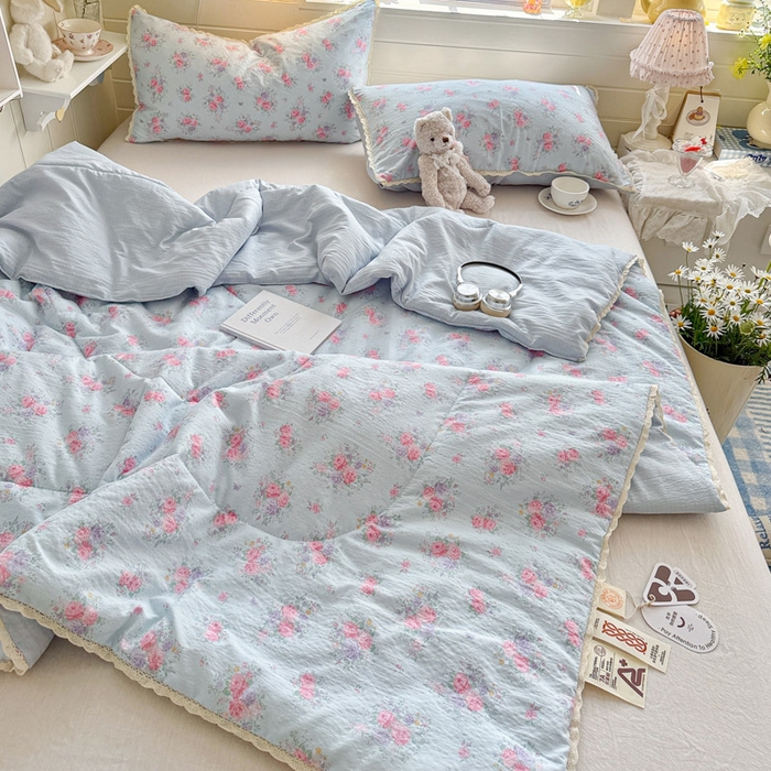 91家纺网 家纺一手货源 找家纺 优承佳生活馆 2026新款云感双层纱抗菌夏被夏凉被空调被 满山野