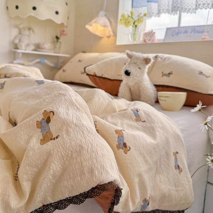 91家纺网 家纺一手货源 找家纺 优承佳生活馆 2026新款云感双层纱抗菌夏被夏凉被空调被 腊肠狗