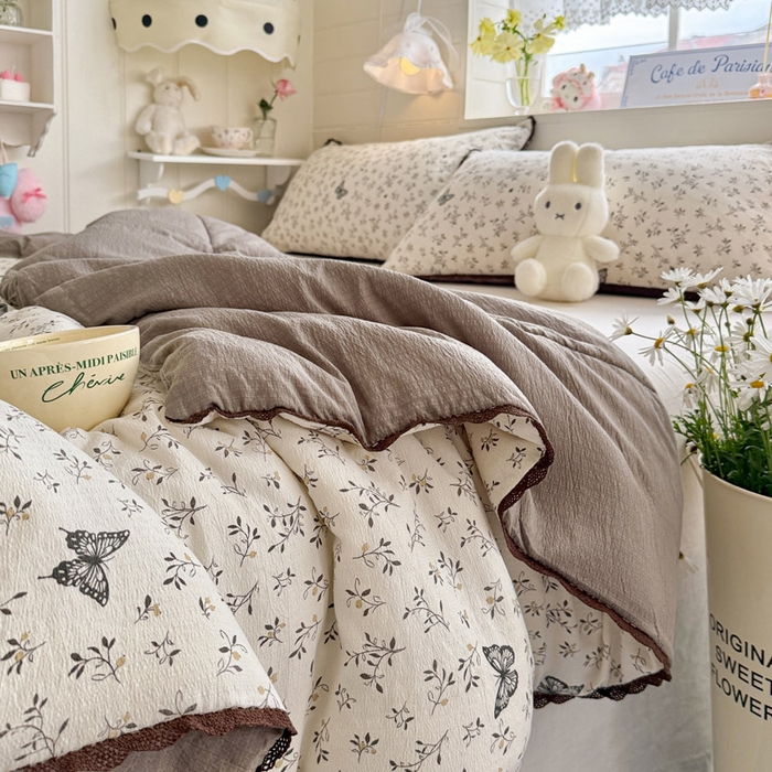 91家纺网 家纺一手货源 找家纺 优承佳生活馆 2026新款云感双层纱抗菌夏被夏凉被空调被 蝶舞翩翩