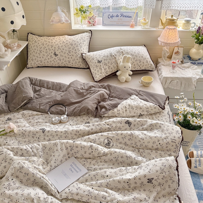 91家纺网 家纺一手货源 找家纺 优承佳生活馆 2026新款云感双层纱抗菌夏被夏凉被空调被 蝶舞翩翩