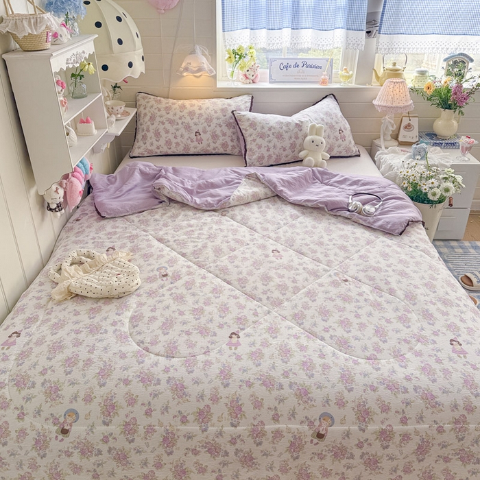 91家纺网 家纺一手货源 找家纺 优承佳生活馆 2026新款云感双层纱抗菌夏被夏凉被空调被 甜心宝贝