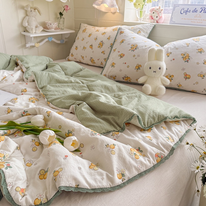 91家纺网 家纺一手货源 找家纺 优承佳生活馆 2026新款云感双层纱抗菌夏被夏凉被空调被 橘子海