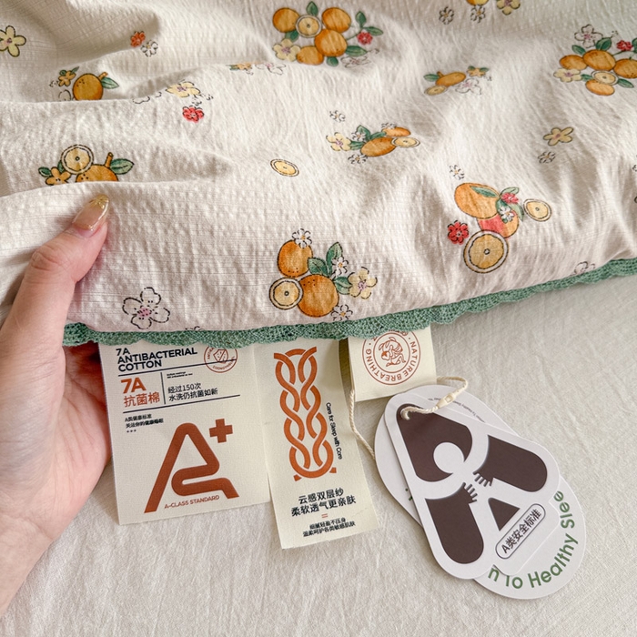 91家纺网 家纺一手货源 找家纺 优承佳生活馆 2026新款云感双层纱抗菌夏被夏凉被空调被 橘子海