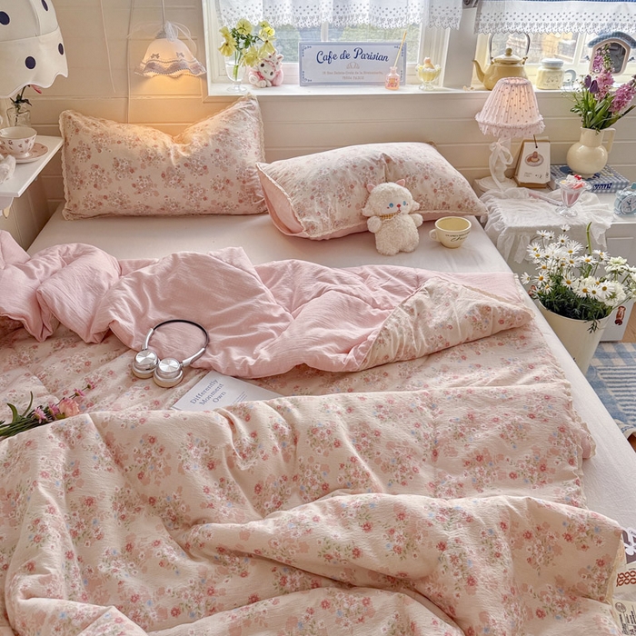 91家纺网 家纺一手货源 找家纺 优承佳生活馆 2026新款云感双层纱抗菌夏被夏凉被空调被 相思粉韵