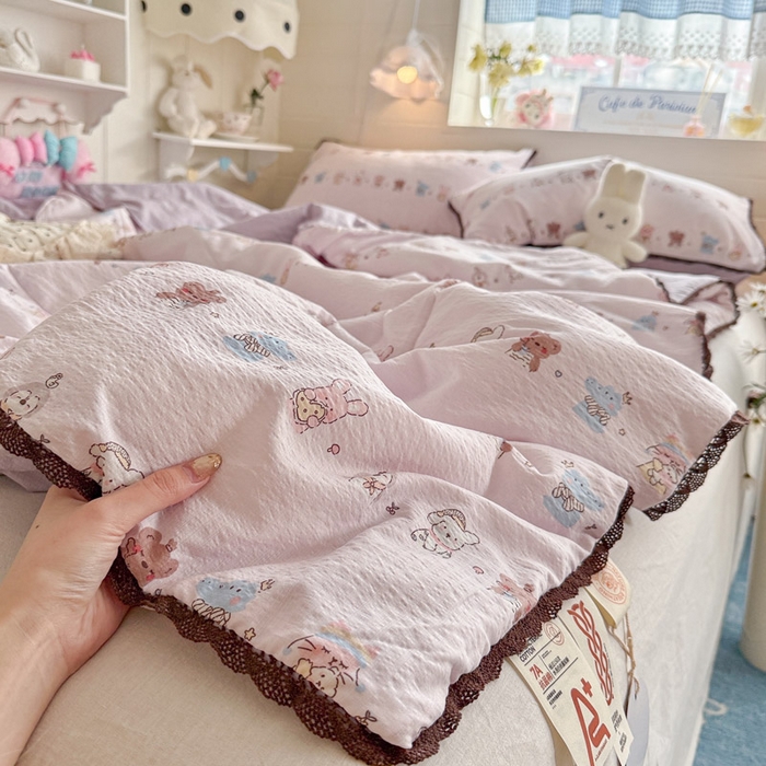 91家纺网 家纺一手货源 找家纺 优承佳生活馆 2026新款云感双层纱抗菌夏被夏凉被空调被 趣多多