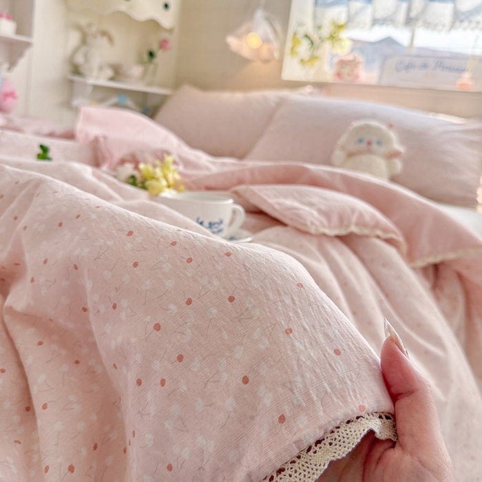 91家纺网 家纺一手货源 找家纺 优承佳生活馆 2026新款云感双层纱抗菌夏被夏凉被空调被 粉樱漫语