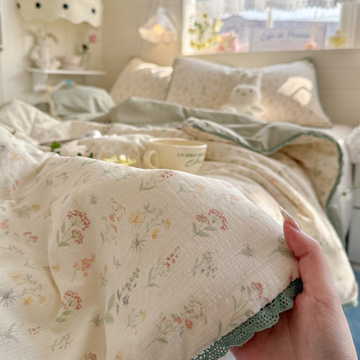 91家纺网 家纺一手货源 找家纺 优承佳生活馆 2026新款云感双层纱抗菌夏被夏凉被空调被 浅草花语