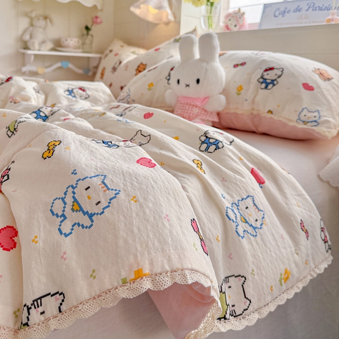 91家纺网 家纺一手货源 找家纺 优承佳生活馆 2026新款云感双层纱抗菌夏被夏凉被空调被 KT乐园