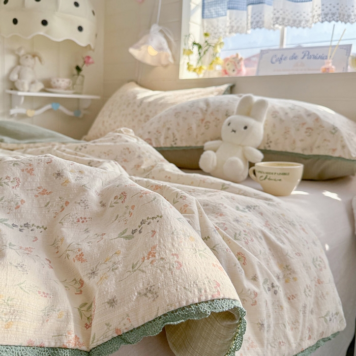 91家纺网 家纺一手货源 找家纺 优承佳生活馆 2026新款云感双层纱抗菌夏被夏凉被空调被 浅草花语