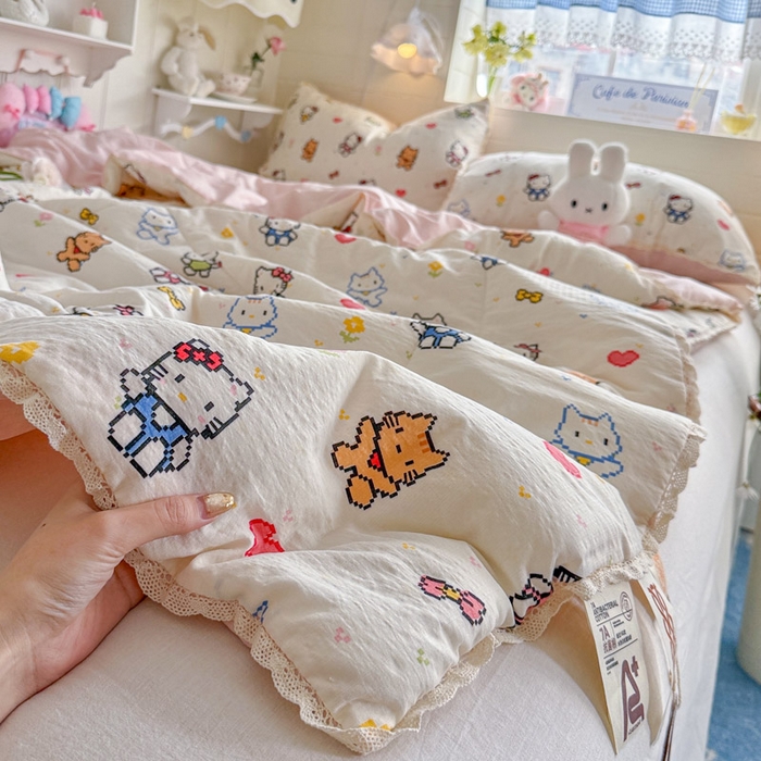 91家纺网 家纺一手货源 找家纺 优承佳生活馆 2026新款云感双层纱抗菌夏被夏凉被空调被 KT乐园