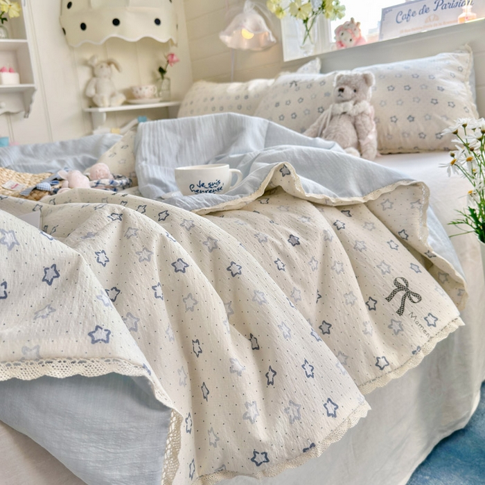 91家纺网 家纺一手货源 找家纺 优承佳生活馆 2026新款云感双层纱抗菌夏被夏凉被空调被 相思蓝韵