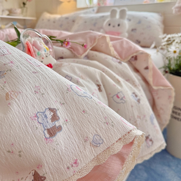 91家纺网 家纺一手货源 找家纺 优承佳生活馆 2026新款云感双层纱抗菌夏被夏凉被空调被 萌宠乐园