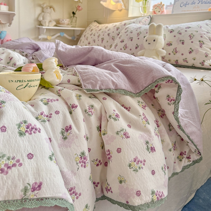 91家纺网 家纺一手货源 找家纺 优承佳生活馆 2026新款云感双层纱抗菌夏被夏凉被空调被 粉紫绮梦