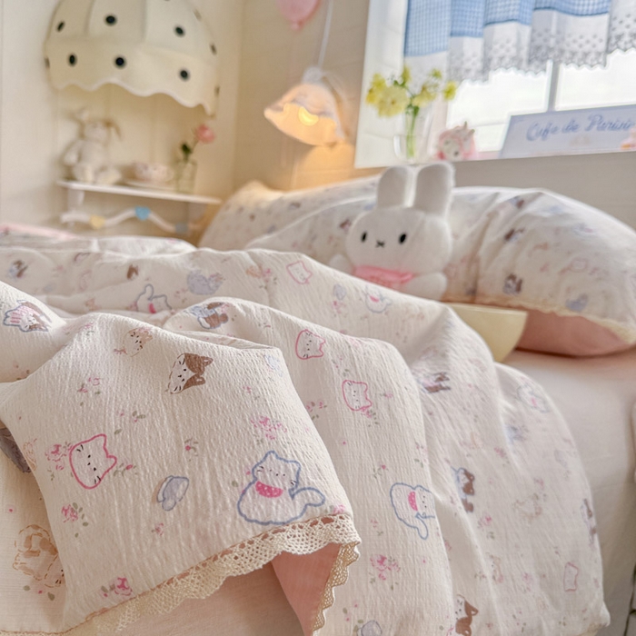 91家纺网 家纺一手货源 找家纺 优承佳生活馆 2026新款云感双层纱抗菌夏被夏凉被空调被 萌宠乐园