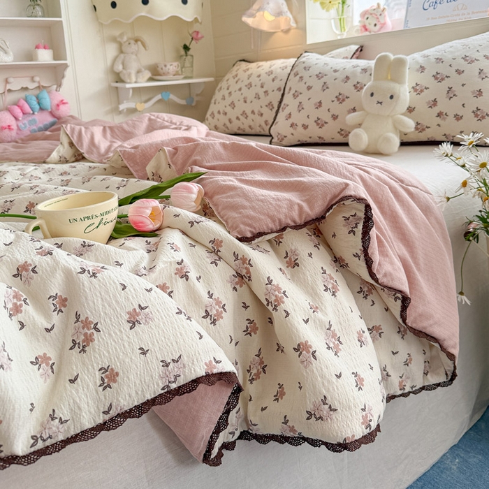 91家纺网 家纺一手货源 找家纺 优承佳生活馆 2026新款云感双层纱抗菌夏被夏凉被空调被 花枝语