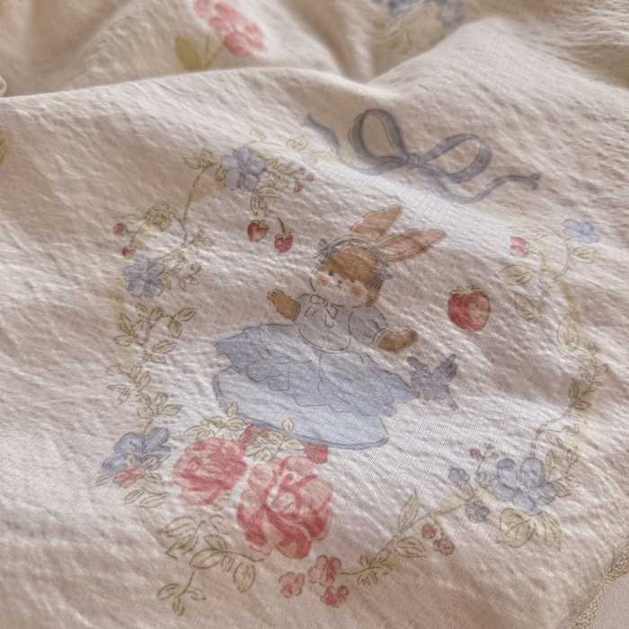 91家纺网 家纺一手货源 找家纺 优承佳生活馆 2026新款云感双层纱抗菌夏被夏凉被空调被 甜梦兔