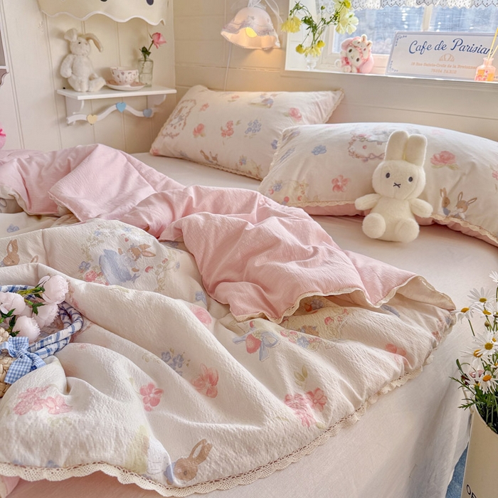 91家纺网 家纺一手货源 找家纺 优承佳生活馆 2026新款云感双层纱抗菌夏被夏凉被空调被 甜梦兔