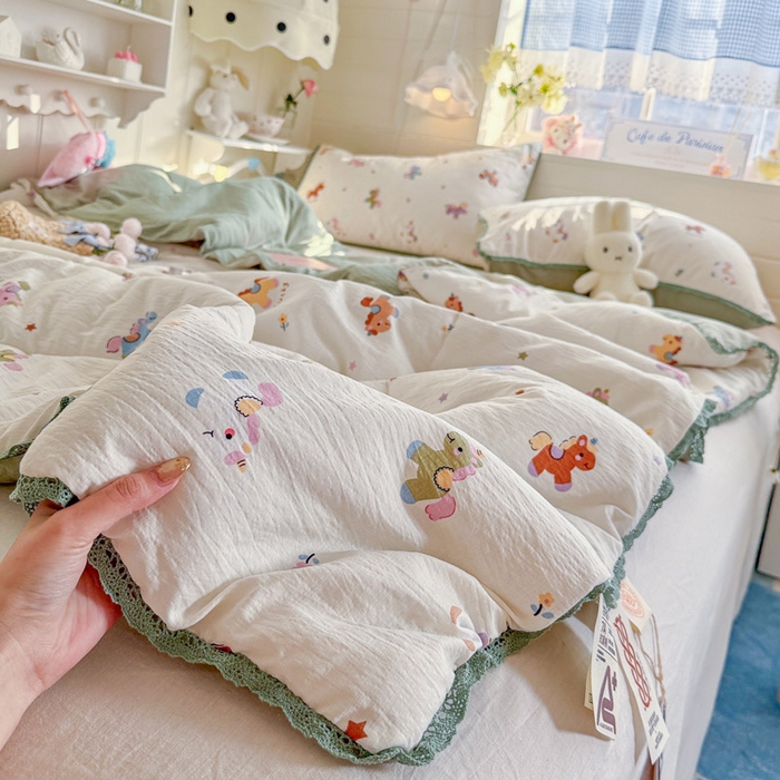 91家纺网 家纺一手货源 找家纺 优承佳生活馆 2026新款云感双层纱抗菌夏被夏凉被空调被 欢乐木马