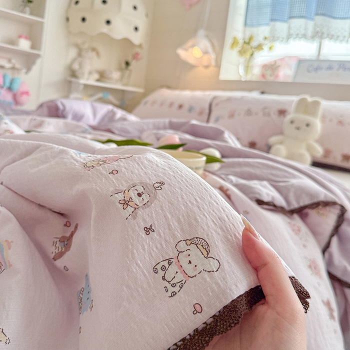 91家纺网 家纺一手货源 找家纺 优承佳生活馆 2026新款云感双层纱抗菌夏被夏凉被空调被 趣多多