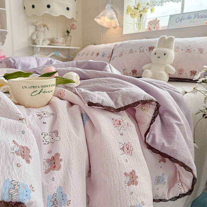 91家纺网 家纺一手货源 找家纺 优承佳生活馆 2026新款云感双层纱抗菌夏被夏凉被空调被 趣多多