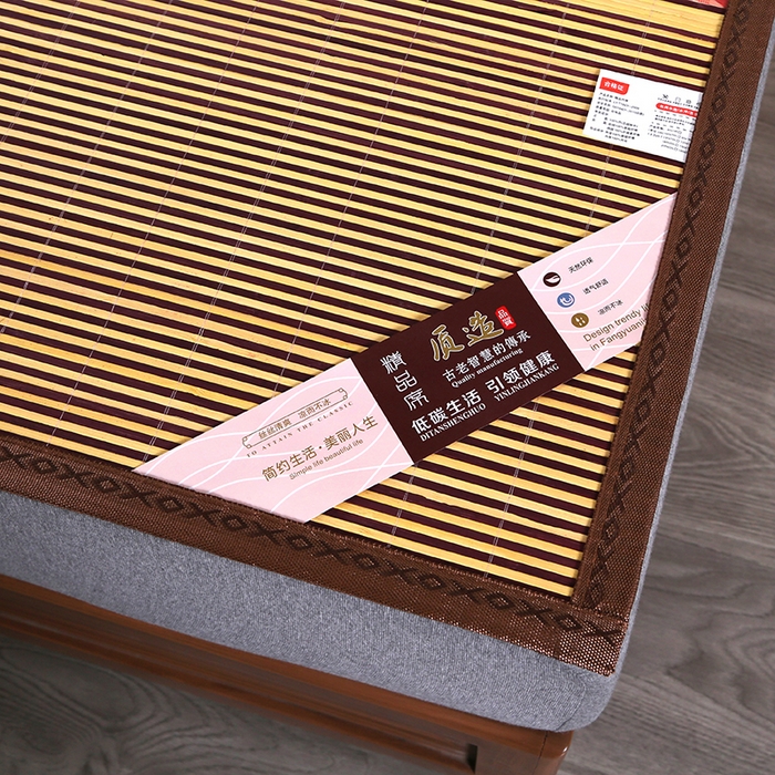 91家纺网 家纺一手货源 找家纺 鸣创 2026新款竹席凉席冰丝席碳化双面竹凉席草席藤席 精品木纹