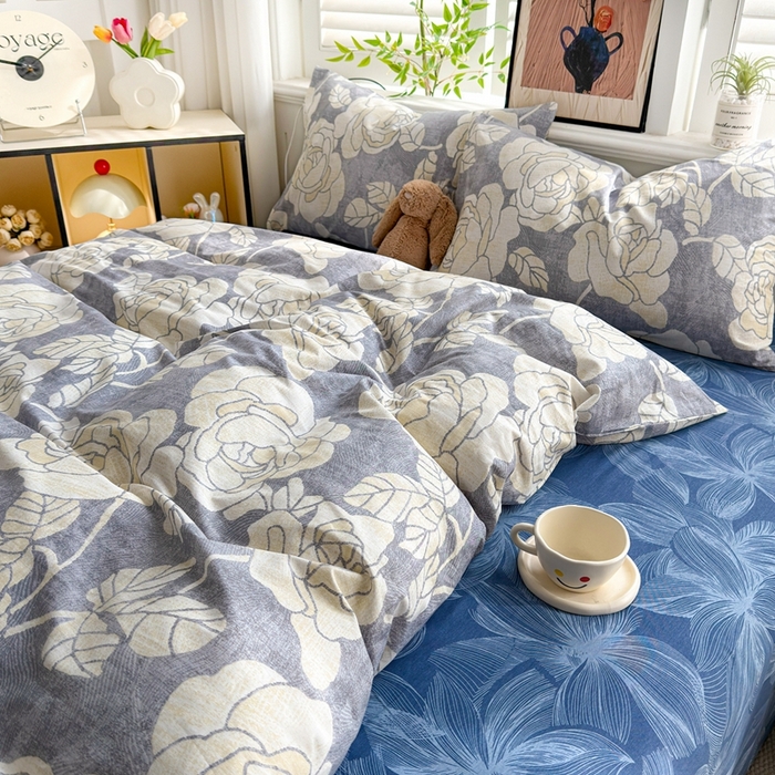 91家纺网 家纺一手货源 找家纺 黛妮雅 2026新款AB版全棉印花单被套床单枕套 送买家秀 山茶花