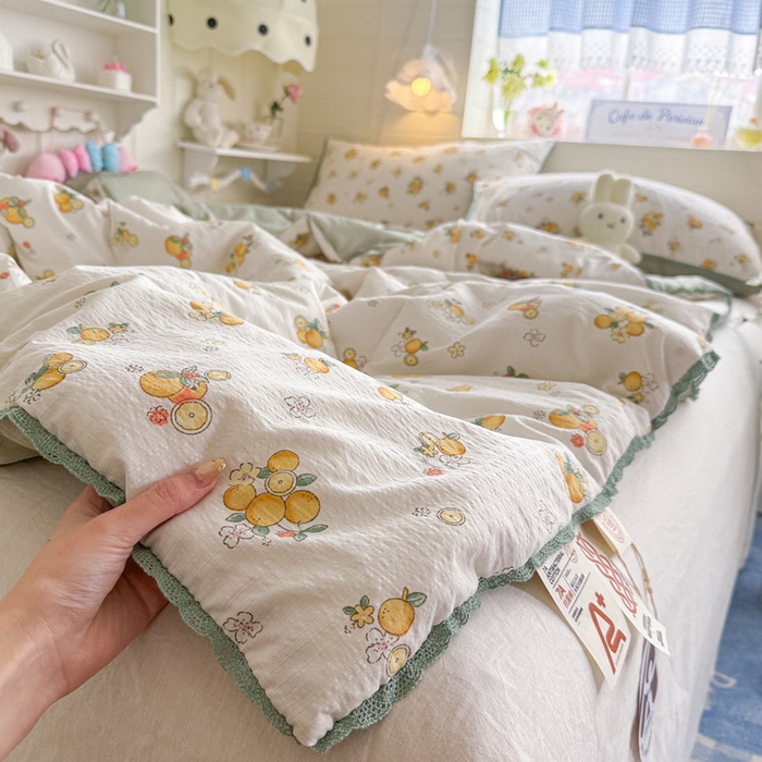 91家纺网 家纺一手货源 找家纺 优承佳生活馆 2026新款云感双层纱抗菌夏被夏凉被空调被 橘子海