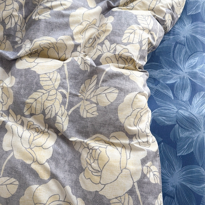 91家纺网 家纺一手货源 找家纺 黛妮雅 2026新款AB版全棉印花单被套床单枕套 送买家秀 山茶花