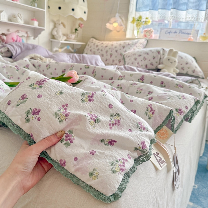 91家纺网 家纺一手货源 找家纺 优承佳生活馆 2026新款云感双层纱抗菌夏被夏凉被空调被 粉紫绮梦