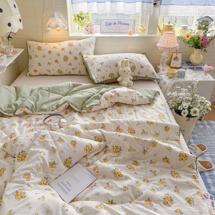 91家纺网 家纺一手货源 找家纺 优承佳生活馆 2026新款云感双层纱抗菌夏被夏凉被空调被 橘子海