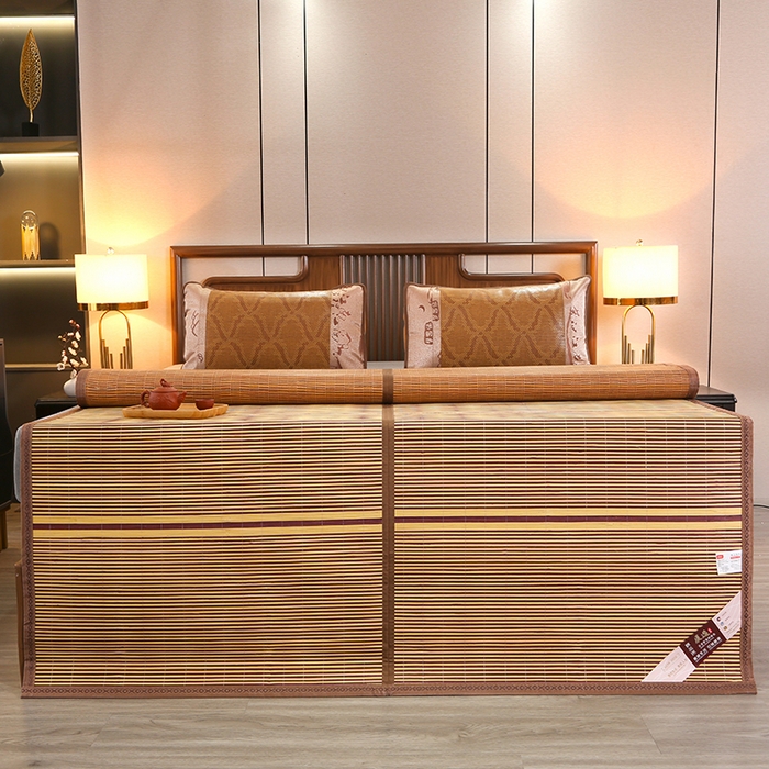 91家纺网 家纺一手货源 找家纺 鸣创 2026新款竹席凉席冰丝席碳化双面竹凉席草席藤席 精品木纹