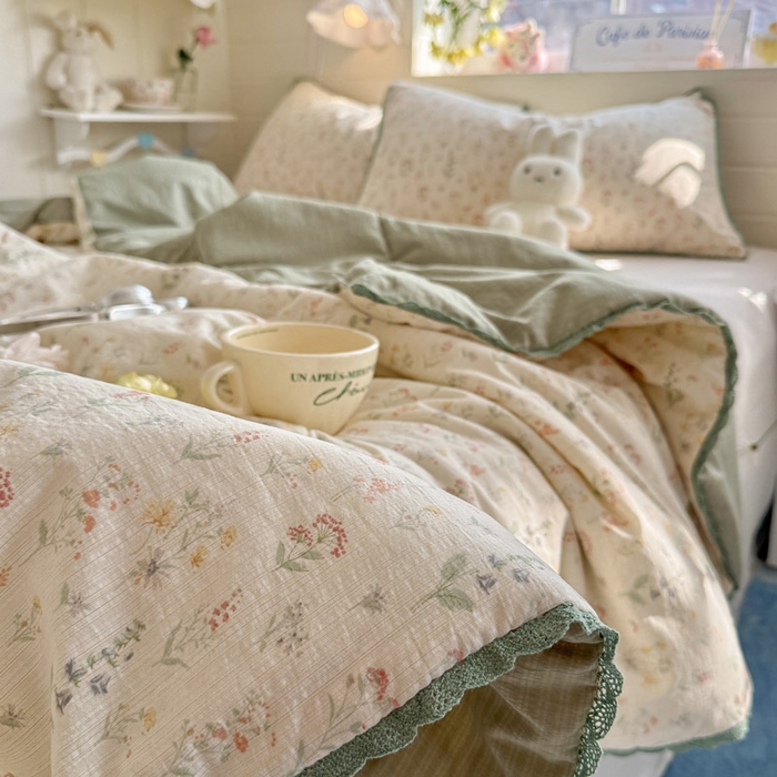 91家纺网 家纺一手货源 找家纺 优承佳生活馆 2026新款云感双层纱抗菌夏被夏凉被空调被 浅草花语