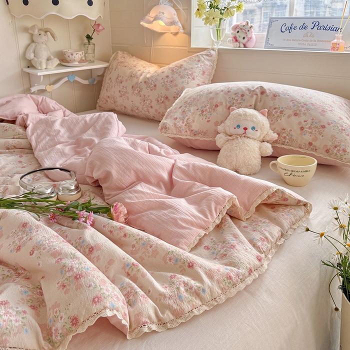 91家纺网 家纺一手货源 找家纺 优承佳生活馆 2026新款云感双层纱抗菌夏被夏凉被空调被 相思粉韵