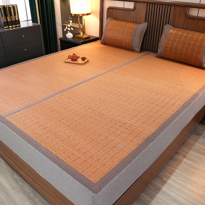 91家纺网 家纺一手货源 找家纺 鸣创 2026新款竹席凉席冰丝席碳化双面竹凉席草席藤席 精品木纹