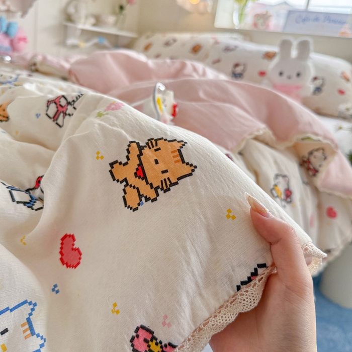 91家纺网 家纺一手货源 找家纺 优承佳生活馆 2026新款云感双层纱抗菌夏被夏凉被空调被 KT乐园