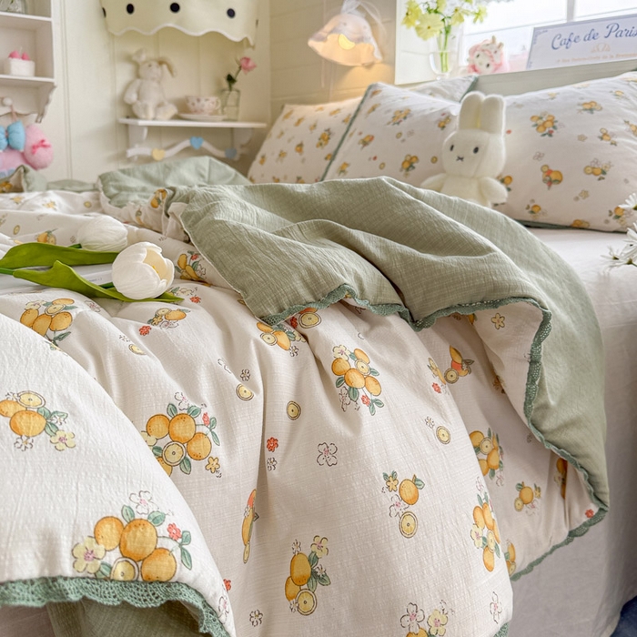 91家纺网 家纺一手货源 找家纺 优承佳生活馆 2026新款云感双层纱抗菌夏被夏凉被空调被 橘子海