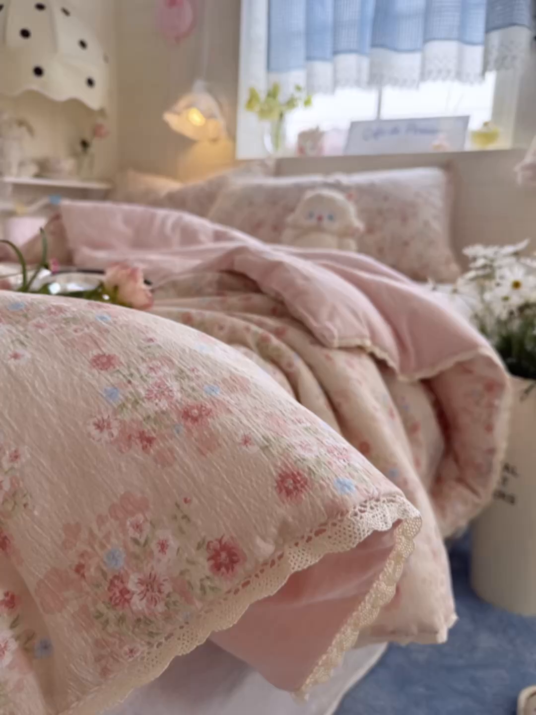 91家纺网 家纺一手货源 找家纺 优承佳生活馆 2026新款云感双层纱抗菌夏被夏凉被空调被 相思粉韵
