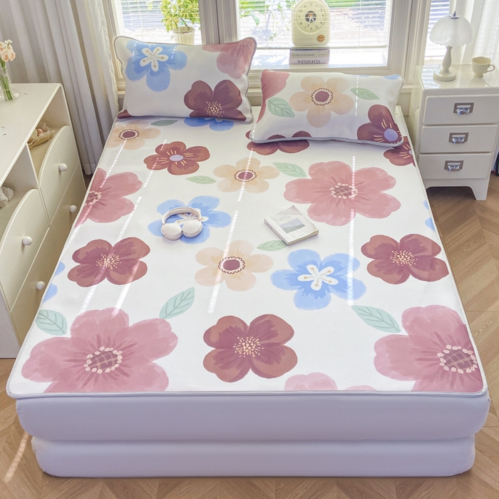 91家纺网 家纺一手货源 找家纺 麋兔 2026新款凉感小冰皮软席席子凉席 花绘