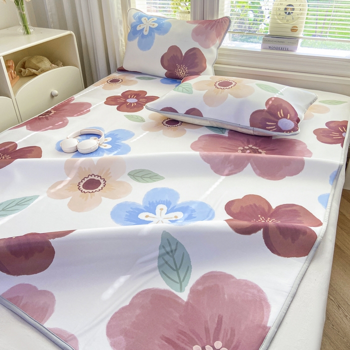 91家纺网 家纺一手货源 找家纺 麋兔 2026新款凉感小冰皮软席席子凉席 花绘