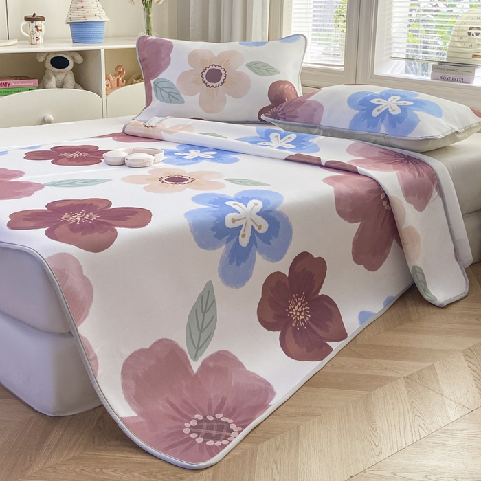 91家纺网 家纺一手货源 找家纺 麋兔 2026新款凉感小冰皮软席席子凉席 花绘